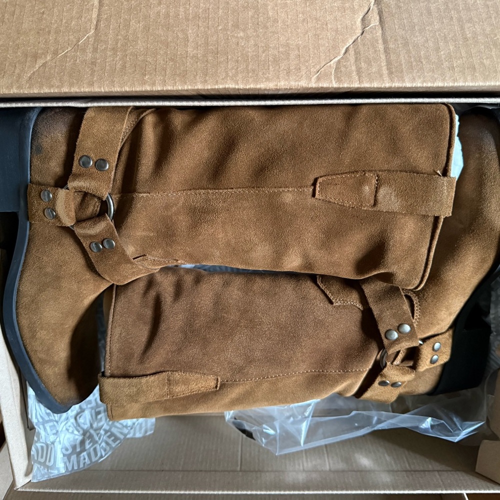 Brown Suede Knee-High Boots